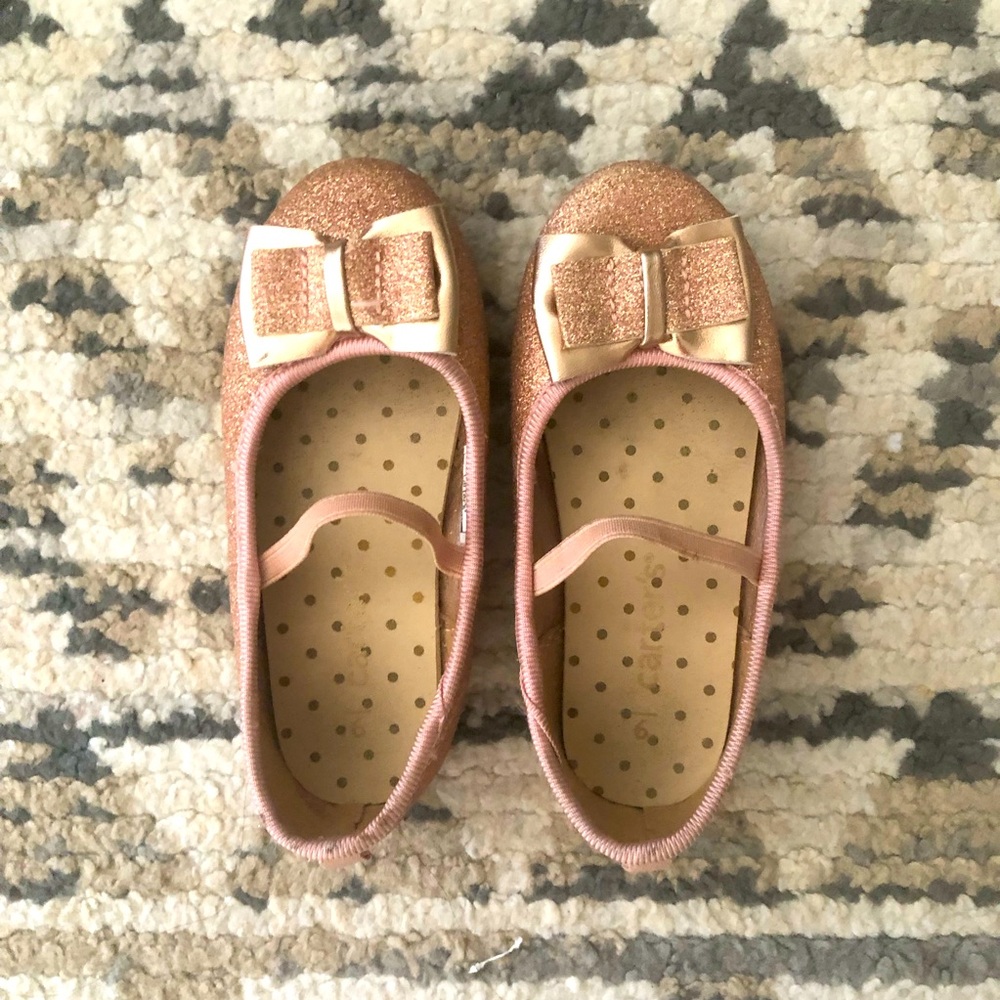 ☀️ 3/$20 Carters Gold Glitter Ballet Shoes-Toddler 9